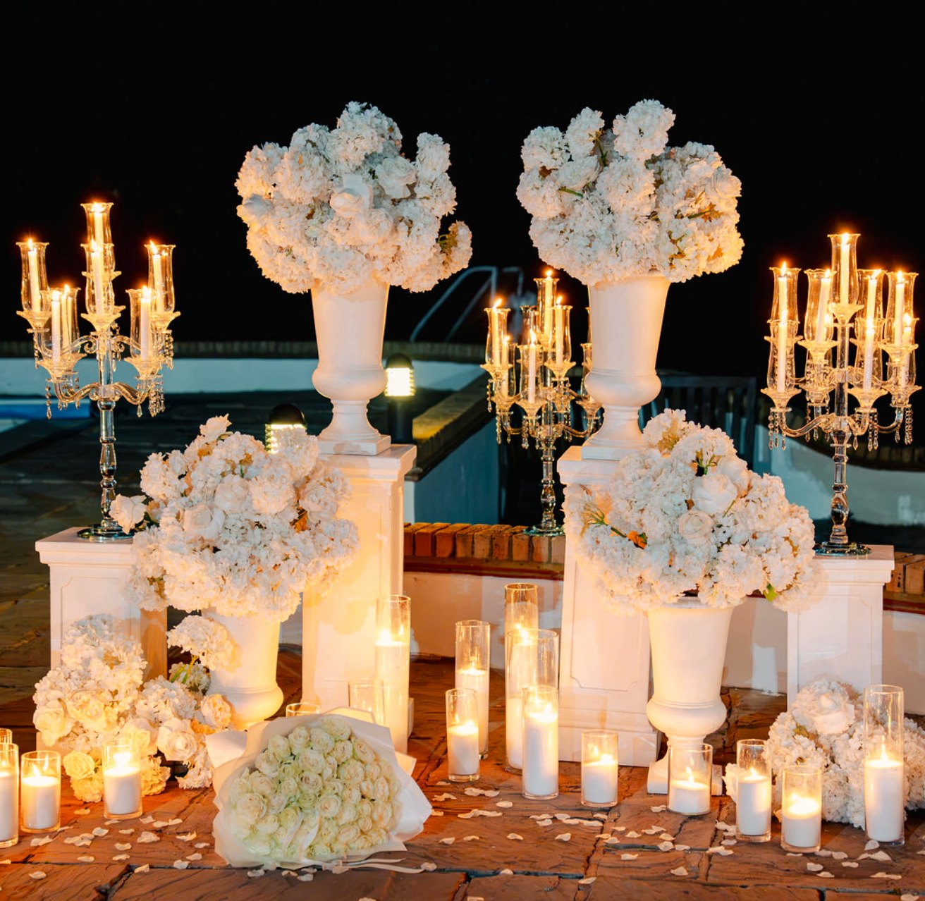 The candlelit set-up